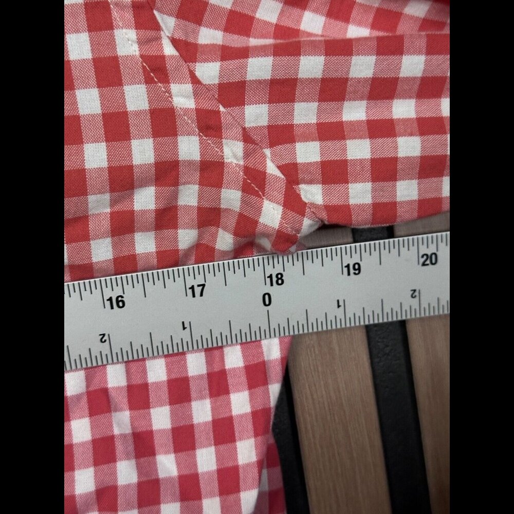 Todd Snyder Shirt Small Mens Red Long Sleeve Collared Plaid Gingham Oxford - Picture 3 of 7